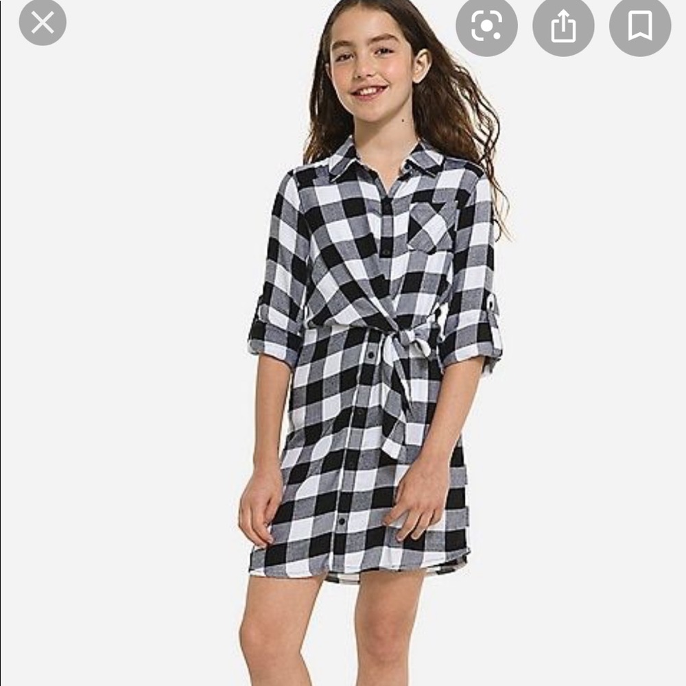 Justice- plaid shirt dress